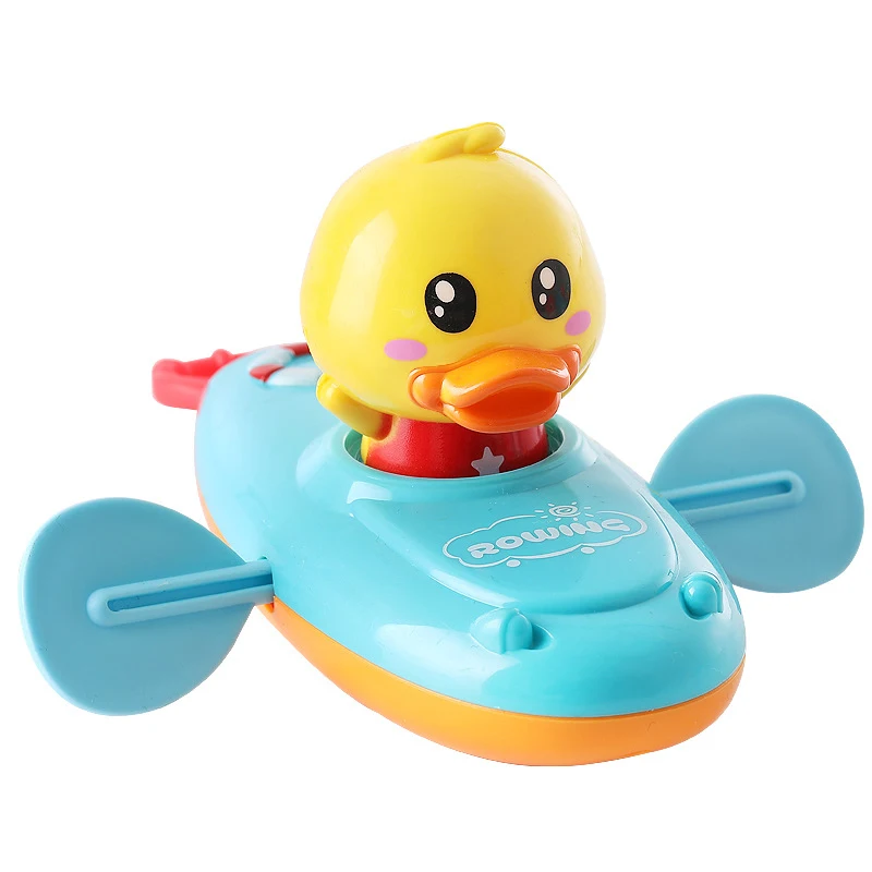 

Детская игрушка для игры в воде в ванну, гребная лодка, плавающая мультяшная утка для купания, для младенцев, для раннего развития, пляжные п...
