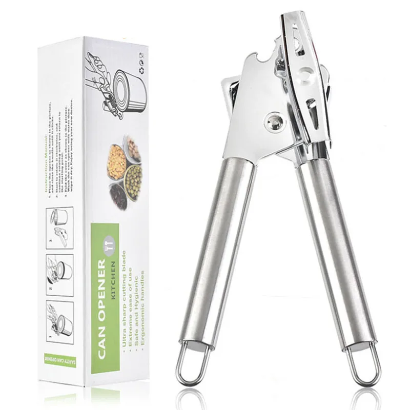 Manual Can Opener Stainless Steel Food-Safe With Built-In Bottle Opener Ergonomic Jars & Tin Can Opener Quality Kitchen Tools
Manual Can Opener Stainless Steel Food-Safe With Built-In Bottle Opener Ergonomic Jars & Tin Can Opener Quality Kitchen Tools