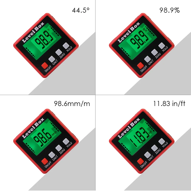 Magnetic Digital Inclinometer Level Box 360 Degree Mini Digital Protractor Gauge Angle Meter Finder Protractor Base Measure Tool
Magnetic Digital Inclinometer Level Box 360 Degree Mini Digital Protractor Gauge Angle Meter Finder Protractor Base Measure Tool