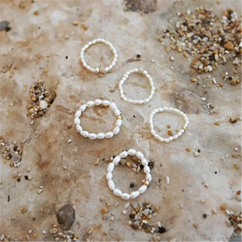 French Natural Shell Pearl Rings for Women Elastic Adjustable Fashion Jewelry Stainless Steel Pearl Beaded Rings Wedding Gifts
French Natural Shell Pearl Rings for Women Elastic Adjustable Fashion Jewelry Stainless Steel Pearl Beaded Rings Wedding Gifts