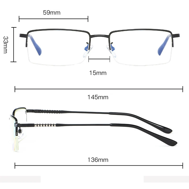 Anti Blue Light Reading Glasses Men Women Metal Half Frame Presbyopic Eyewear Blocking Radiation Goggle Reader Eyeglasses
Anti Blue Light Reading Glasses Men Women Metal Half Frame Presbyopic Eyewear Blocking Radiation Goggle Reader Eyeglasses