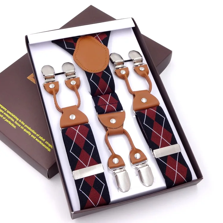 Male Shirt Suspenders Brown PU Leather 6 Clips Suspenders Western-style Trousers Man Braces Adjustable Suspenders Gift Box
Male Shirt Suspenders Brown PU Leather 6 Clips Suspenders Western-style Trousers Man Braces Adjustable Suspenders Gift Box