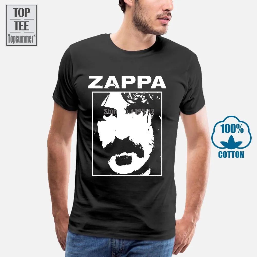 Фото Черная футболка с большим фото Фрэнка Заппа Xs 2Xl | Мужская одежда