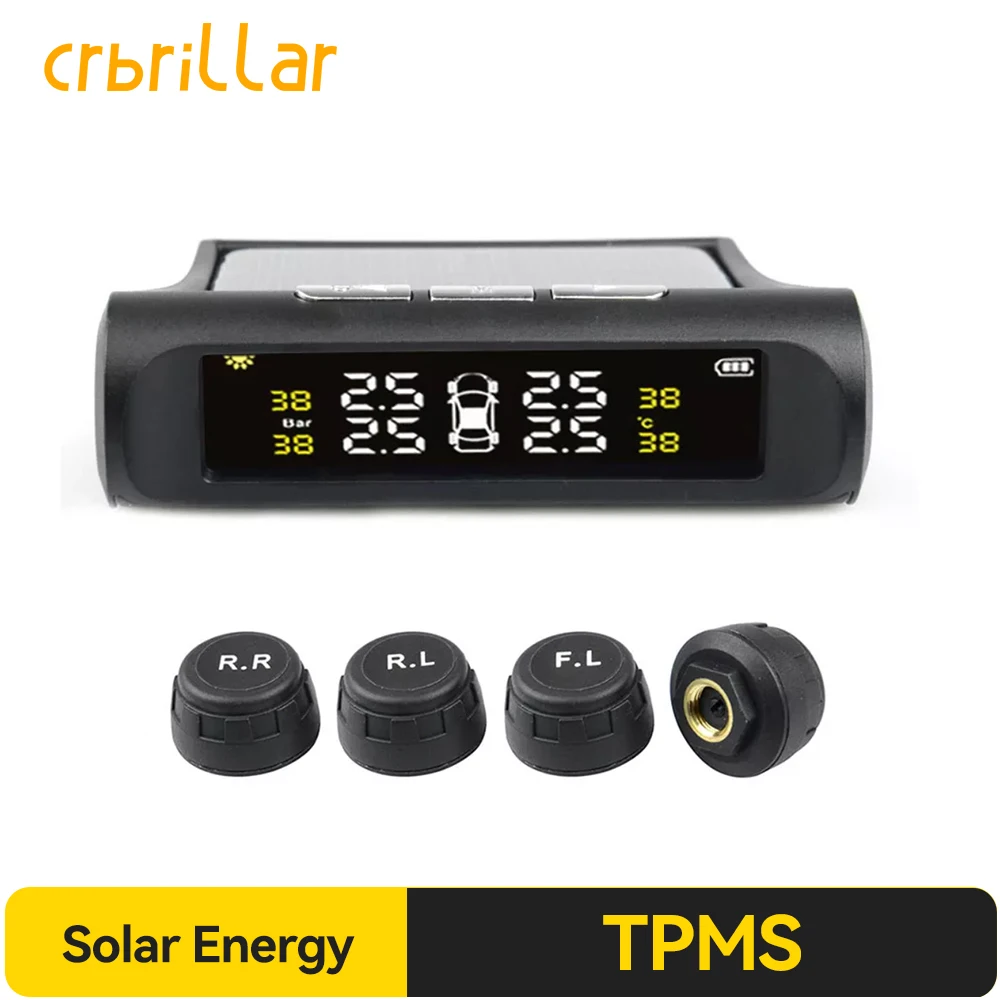 Crbrillar Solar Power TPMS Car Tire Pressure Alarm Monitor System Auto Security Alarm Systems Tyre Pressure Temperature Warning
Crbrillar Solar Power TPMS Car Tire Pressure Alarm Monitor System Auto Security Alarm Systems Tyre Pressure Temperature Warning