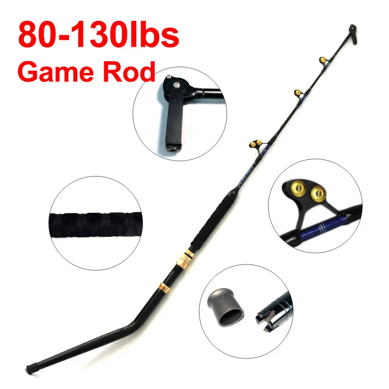 Trolling Rod Big Game Fishing Rod Heavy Duty 3+1 Roller Guide Alu Bent Butt 5'6 36-58kg 80-130lb Deep Drop Swivel Tip Ocean Rod
Trolling Rod Big Game Fishing Rod Heavy Duty 3+1 Roller Guide Alu Bent Butt 5'6 36-58kg 80-130lb Deep Drop Swivel Tip Ocean Rod