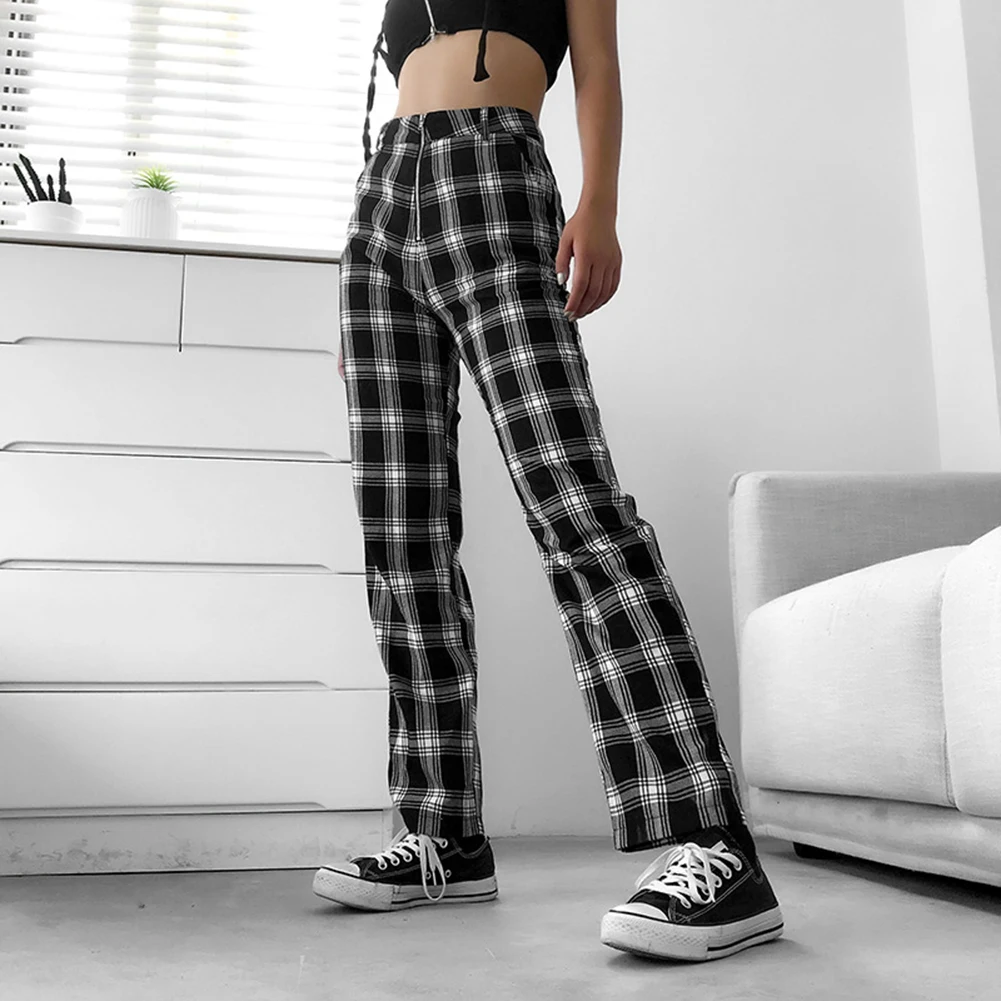 Harajuku Straight Blue Plaid Pants Women Casual Checkered Women's Trousers Streetwear High Waist Pants Sweatpants New
Harajuku Straight Blue Plaid Pants Women Casual Checkered Women's Trousers Streetwear High Waist Pants Sweatpants New