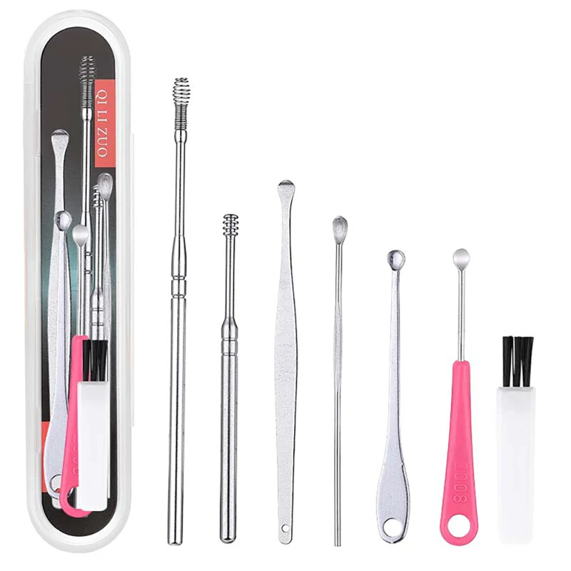 7Pcs/set Ear Wax Pickers Stainless Steel Earpick Wax Remover Curette Ear Pick Cleaner Ear Cleaner Spoon Care Ear Clean Tool
7Pcs/set Ear Wax Pickers Stainless Steel Earpick Wax Remover Curette Ear Pick Cleaner Ear Cleaner Spoon Care Ear Clean Tool