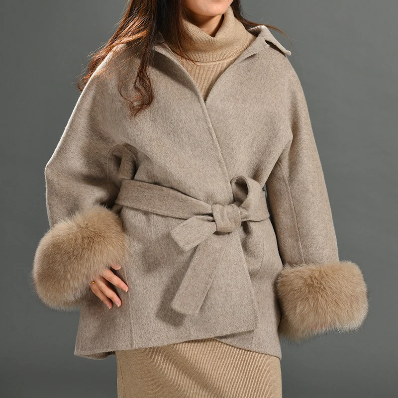 Autumn Winter New High-end Wool Coat Women Double-faced Cashmere Coat Female Mid-length Wool Trench
Autumn Winter New High-end Wool Coat Women Double-faced Cashmere Coat Female Mid-length Wool Trench