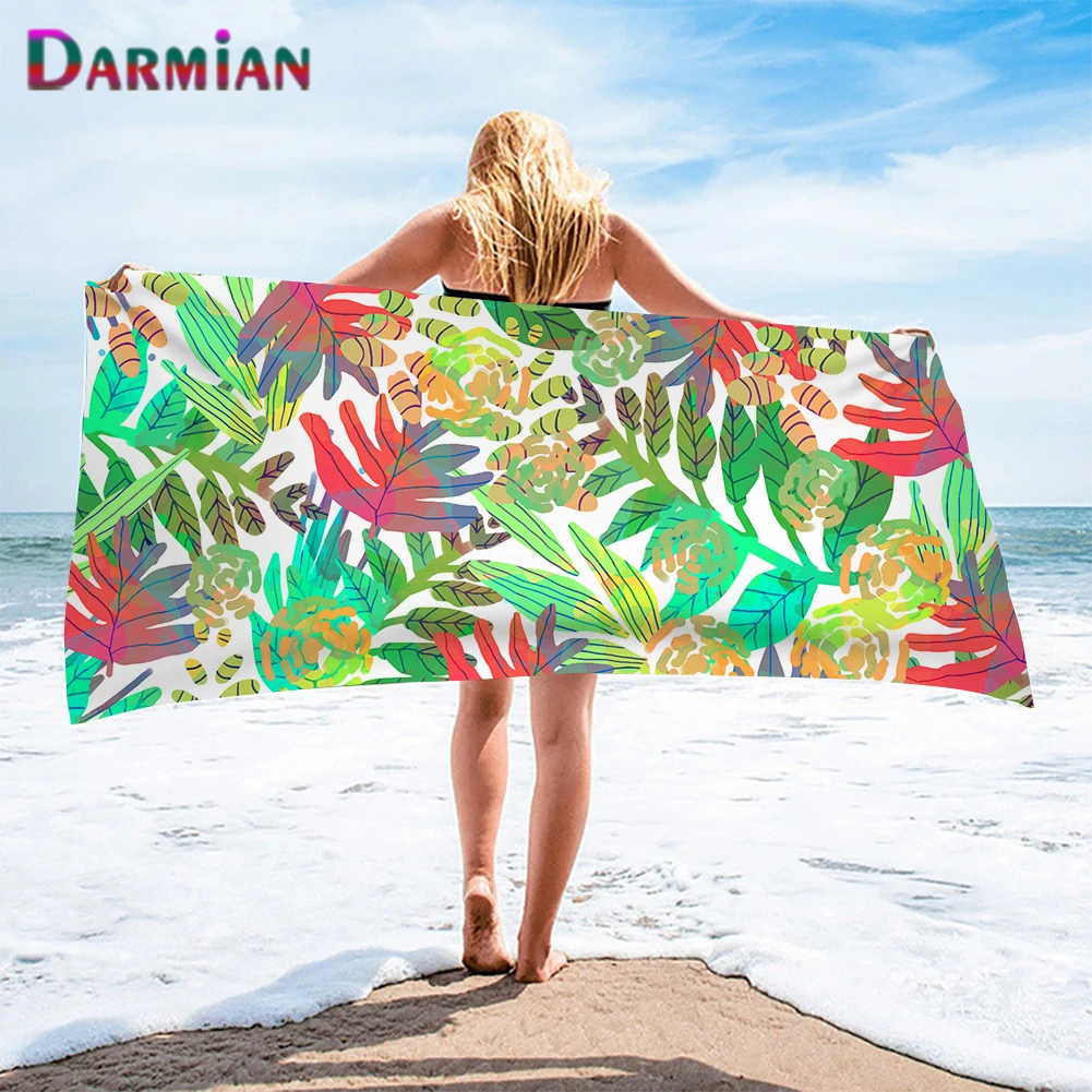 DARMIAN Gradient style Leaves Pattern Large Beach Towels Summer Bathroom Supplies Microfiber Bath Towels Absorbent Home Textile
DARMIAN Gradient style Leaves Pattern Large Beach Towels Summer Bathroom Supplies Microfiber Bath Towels Absorbent Home Textile