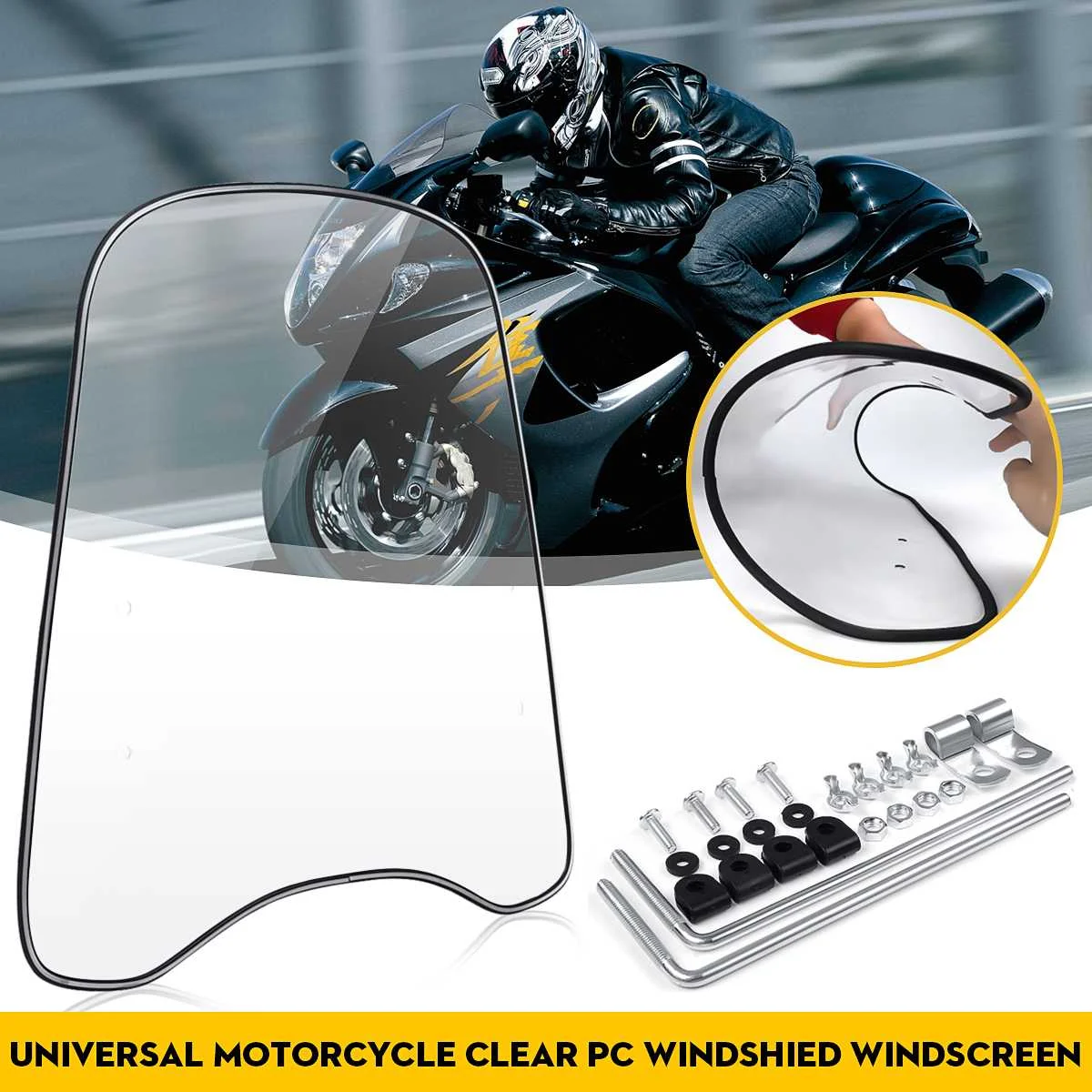 2mm/3mm thick Universal Motorcycle Wind Cold Deflector Clear Transparent PC Plate Scooter Windshield Windscreen Wind Deflect
2mm/3mm thick Universal Motorcycle Wind Cold Deflector Clear Transparent PC Plate Scooter Windshield Windscreen Wind Deflect