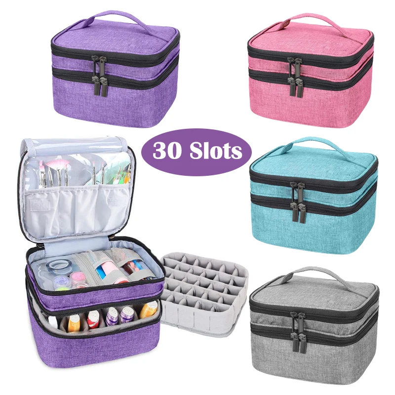Double-Layer Nail Polish Storage Bag Portable Mask Cosmetic Essential Oil Perfume Handcase Makeup Tool Orgainzer Box 30 Slots
Double-Layer Nail Polish Storage Bag Portable Mask Cosmetic Essential Oil Perfume Handcase Makeup Tool Orgainzer Box 30 Slots