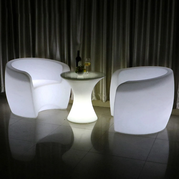 

Hot selling LED lights leisure table chair for Coffe shop restaurant balcony courtyard negotiation chair web celebrity suit