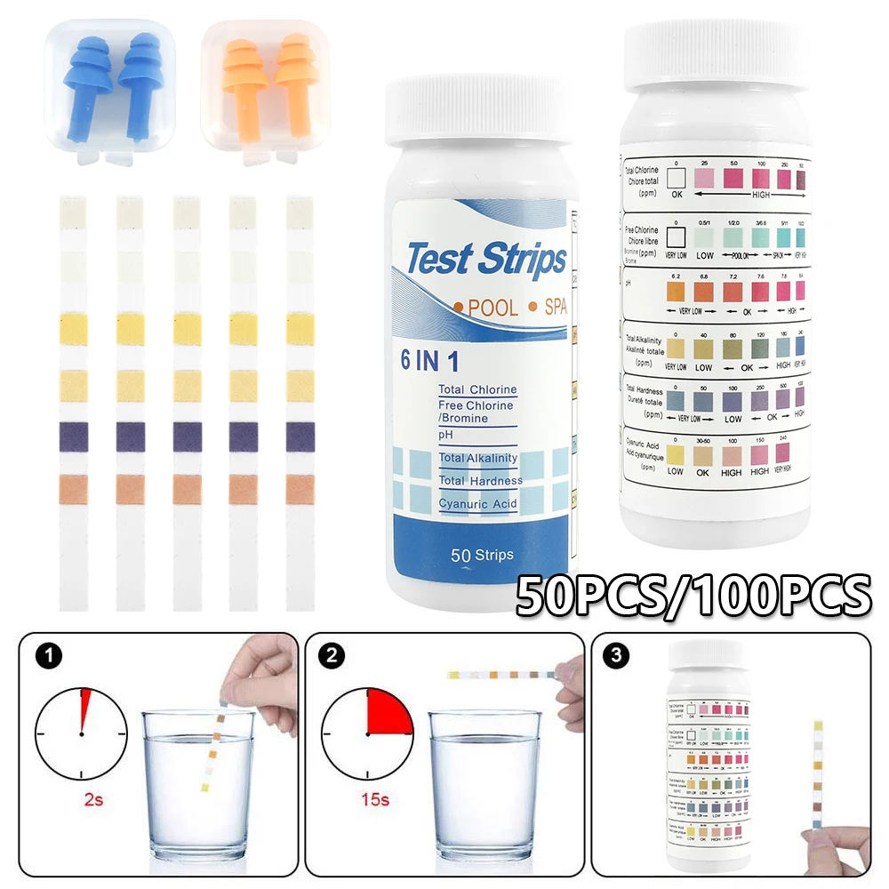 6 in1 Multipurpose PH Test Strip PH Value Alkalinity Hardnes Test Strip Swimming Pool Water Tester Paper Pool Cleaner Accessorie
6 in1 Multipurpose PH Test Strip PH Value Alkalinity Hardnes Test Strip Swimming Pool Water Tester Paper Pool Cleaner Accessorie