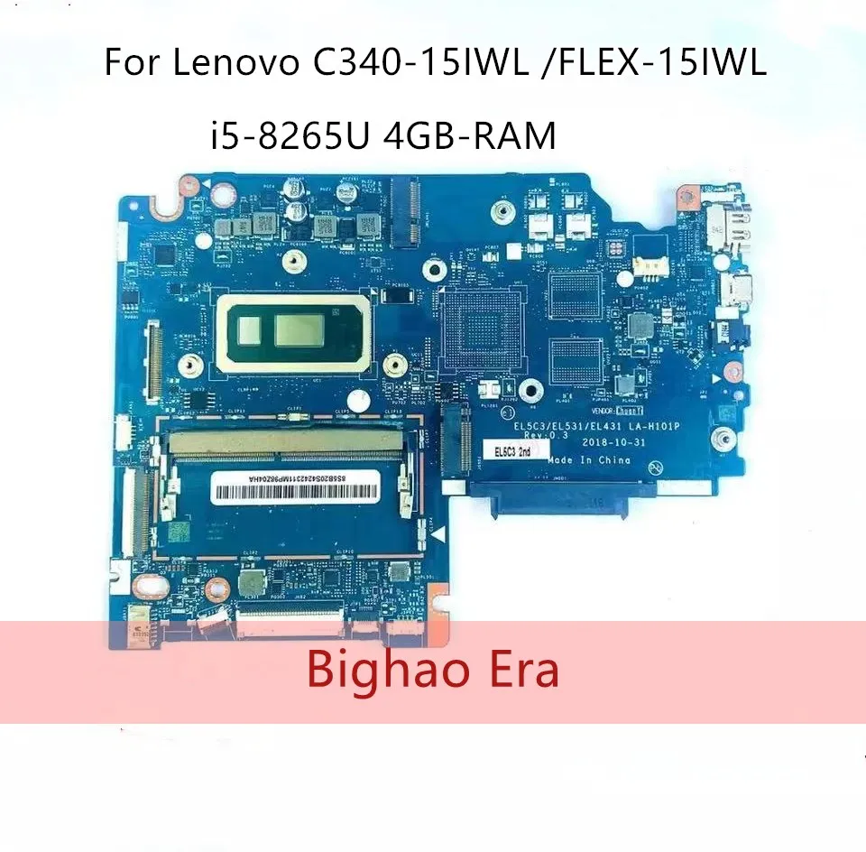 LA-H101P For Lenovo S340-14IWL S340-15IWL Laptop motherboard with SRFFX i5-8265U 4GB-RAM DDR4 mainboard 100% tested ok
LA-H101P For Lenovo S340-14IWL S340-15IWL Laptop motherboard with SRFFX i5-8265U 4GB-RAM DDR4 mainboard 100% tested ok