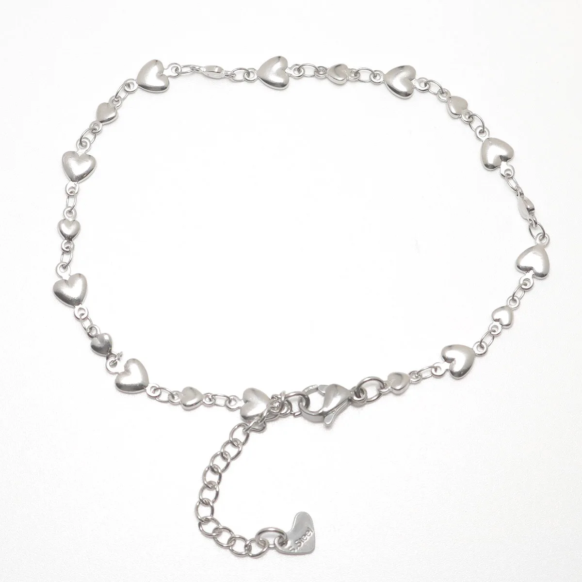 304 Stainless Steel Anklet Silver Color Heart For Women Fashion Summer Beach Foot Jewelry21.8cm(8 5/8") long, 1 Piece
304 Stainless Steel Anklet Silver Color Heart For Women Fashion Summer Beach Foot Jewelry21.8cm(8 5/8") long, 1 Piece