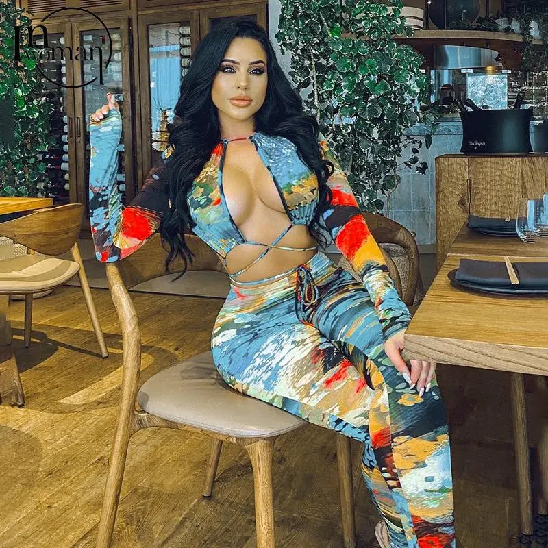 INWOMAN Autumn Sexy Print Jumpsuit Women 2021 O Neck Long Sleeve Backless Bodycon Jumpsuit Female Bandage Clubwear Jumpsuits
INWOMAN Autumn Sexy Print Jumpsuit Women 2021 O Neck Long Sleeve Backless Bodycon Jumpsuit Female Bandage Clubwear Jumpsuits
