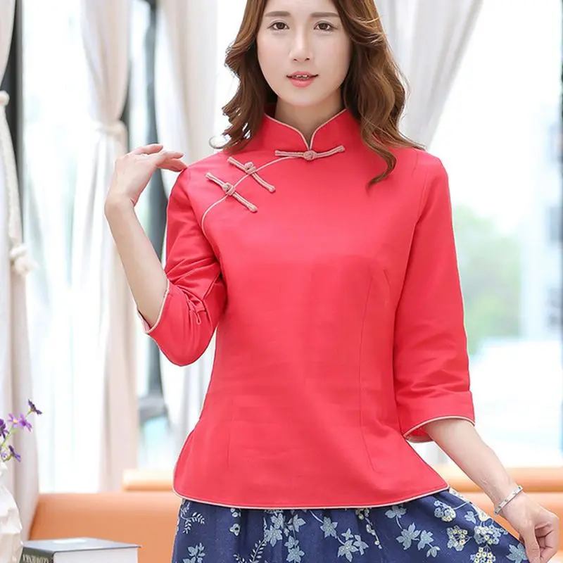 blusas e camisas femeninas collar buckle fashion summer retro cotton and linen Slim national wind woman shirt Size S-3XL
blusas e camisas femeninas collar buckle fashion summer retro cotton and linen Slim national wind woman shirt Size S-3XL