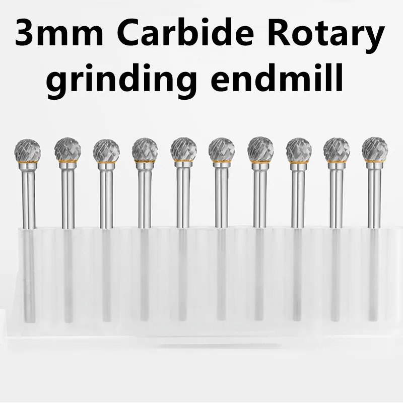3mm Alloy Rotary File Ball Tungsten Carbide Steel End Milling Cutter Wood Metal Grinding Head Carving Router Burr Drill Bit 1pc
3mm Alloy Rotary File Ball Tungsten Carbide Steel End Milling Cutter Wood Metal Grinding Head Carving Router Burr Drill Bit 1pc