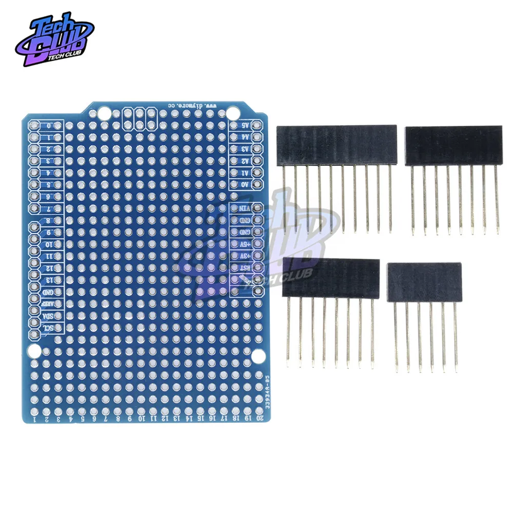 Prototype PCB Expansion Board For Arduino ATMEGA328P R3 Shield FR-4 Fiber PCB Breadboard 2mm 2.54mm Pitch With Pins DIY One 
Prototype PCB Expansion Board For Arduino ATMEGA328P R3 Shield FR-4 Fiber PCB Breadboard 2mm 2.54mm Pitch With Pins DIY One