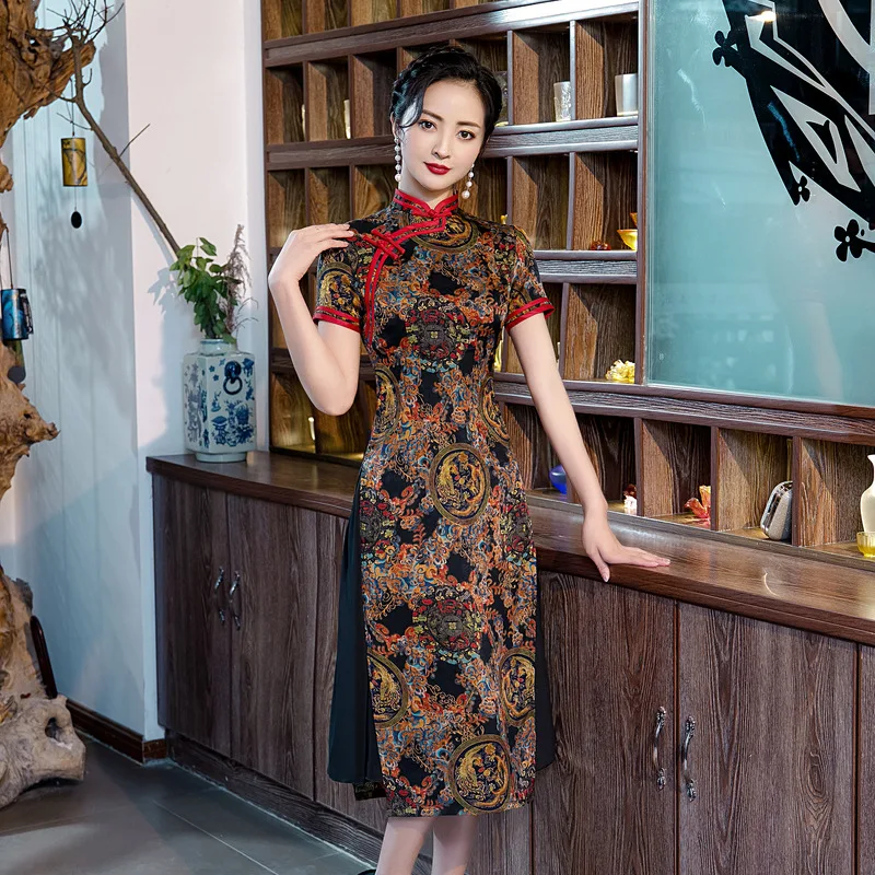 New Mid-Length Short-Sleeved Spring Summer Daily Double Dress Improved Slim Show Etiquette Traditional Chinese Women Long Dress
New Mid-Length Short-Sleeved Spring Summer Daily Double Dress Improved Slim Show Etiquette Traditional Chinese Women Long Dress
