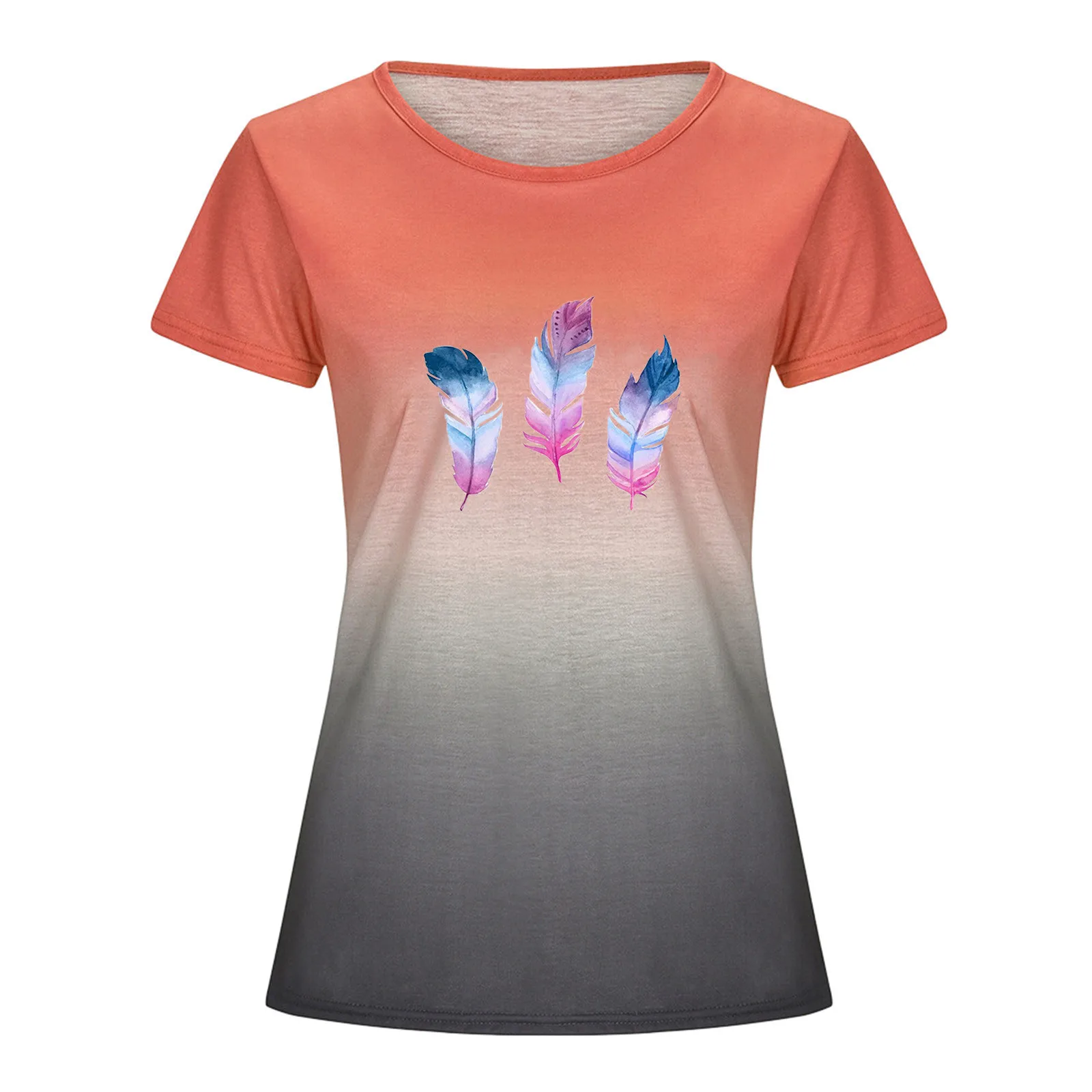 Summer Short Sleeve T Shirt Women Loose Feather Printed T Shirts Harajuku Style Blouse Chic Comfortable O-neck Top 2021 New
Summer Short Sleeve T Shirt Women Loose Feather Printed T Shirts Harajuku Style Blouse Chic Comfortable O-neck Top 2021 New