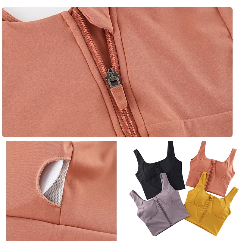 Women Sports Underwear Front Zipper Shockproof Fitness Bra Nude Skin-Friendly Breathable Running Tops Vest Crop Tops For Female
Women Sports Underwear Front Zipper Shockproof Fitness Bra Nude Skin-Friendly Breathable Running Tops Vest Crop Tops For Female