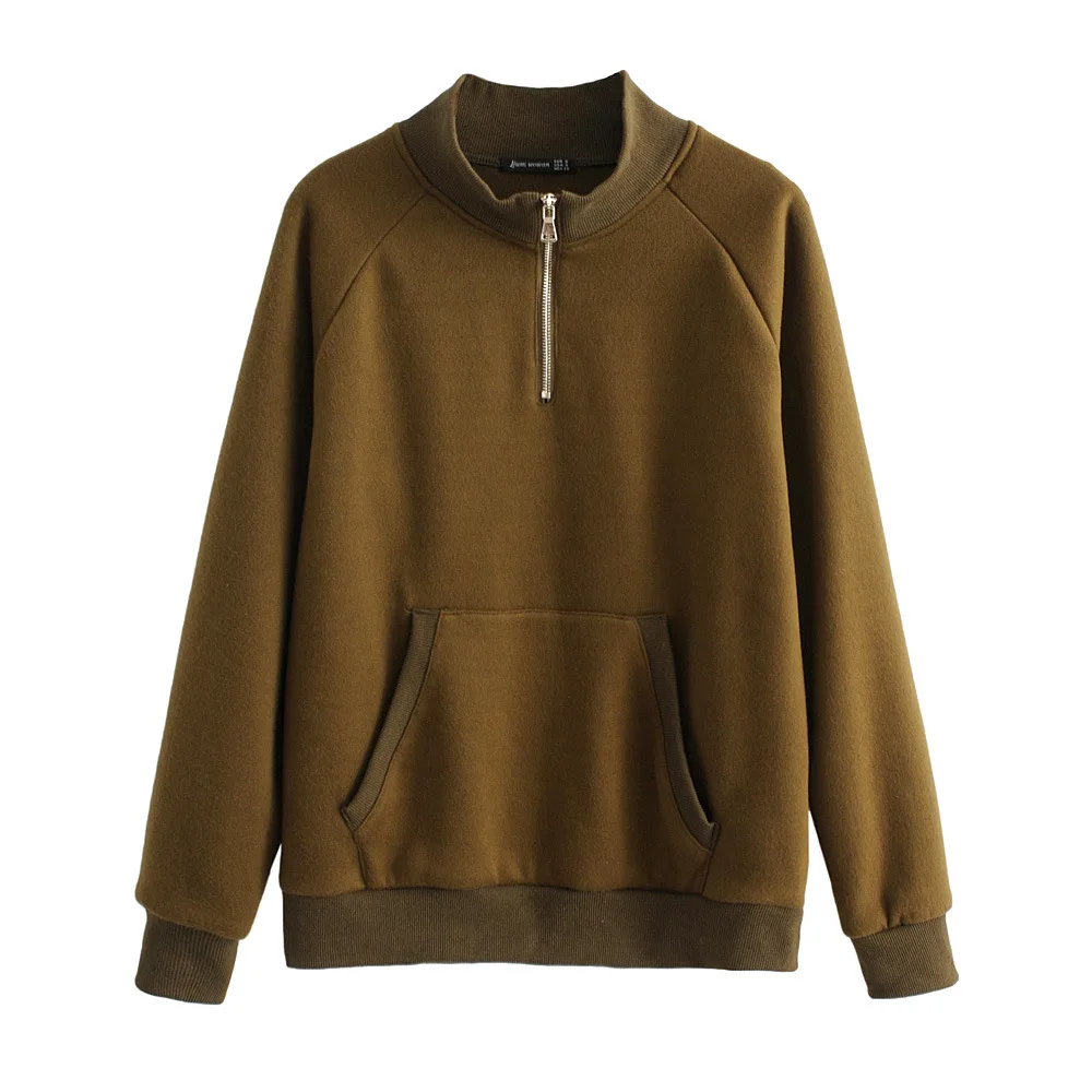 Autumn 2020 army green cotton sweatshirt women drop shoulder knitted streetwear casual zipper winter sweatshirts mujer
Autumn 2020 army green cotton sweatshirt women drop shoulder knitted streetwear casual zipper winter sweatshirts mujer