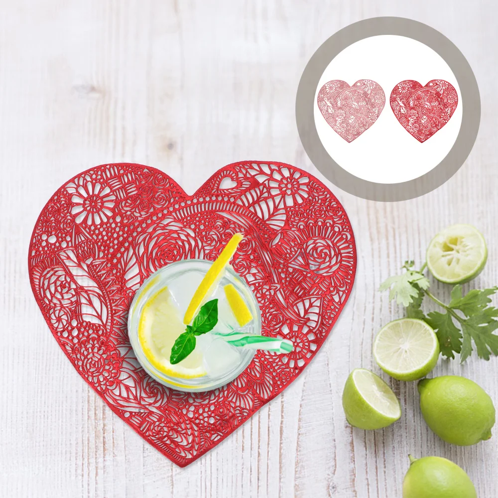 2pcs Rose Pattern Table Mat Household Placemat Heart Shaped Table Mat Decoration
2pcs Rose Pattern Table Mat Household Placemat Heart Shaped Table Mat Decoration