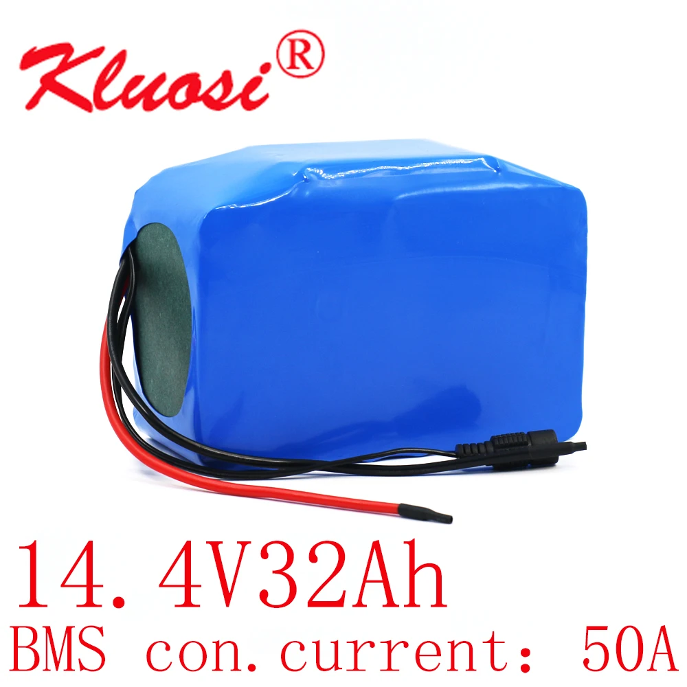 KLUOSI 4S10P 14.8V 32Ah 600Watt 14.4V 16.8V Lithium Battery Pack with 50A BMS for Inverter Smart Robot High-power Equipment Etc |