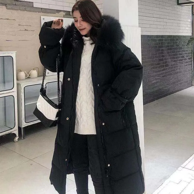 New winter warm long Female cotton overcoat loose plus size Long sleeve Hooded big fur collar women Cotton coat
New winter warm long Female cotton overcoat loose plus size Long sleeve Hooded big fur collar women Cotton coat