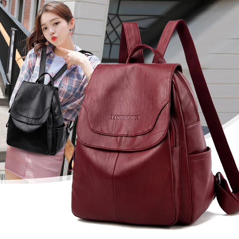 Casual Women Backpack Soft Leather Backpack for Teenage Girls 2020 Female Large Sac A Dos Travel Ladies Bagpack Mochila Feminina
Casual Women Backpack Soft Leather Backpack for Teenage Girls 2020 Female Large Sac A Dos Travel Ladies Bagpack Mochila Feminina