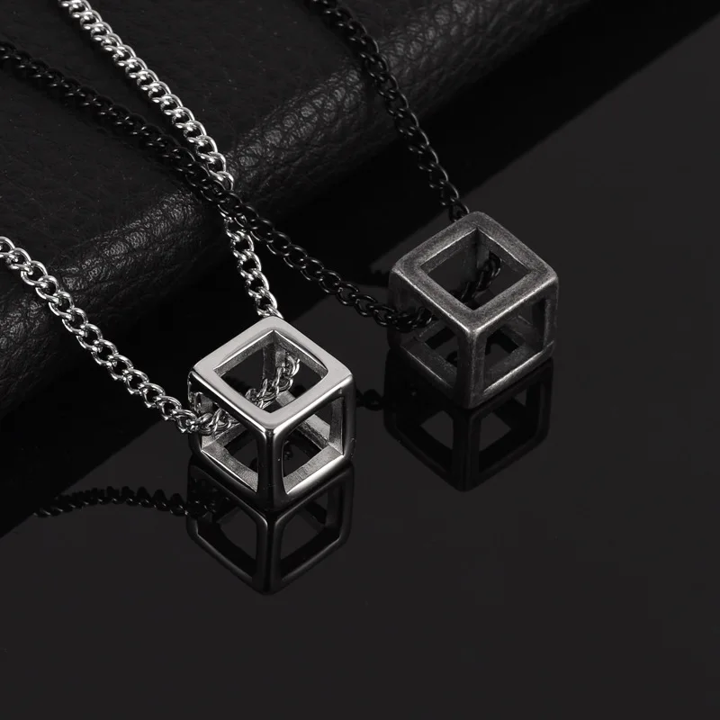 Square Hollow Titanium Pendant Necklace Men Noble Black Or Steel Color Pendant Men Accessories Stainless Steel Material Gift
Square Hollow Titanium Pendant Necklace Men Noble Black Or Steel Color Pendant Men Accessories Stainless Steel Material Gift