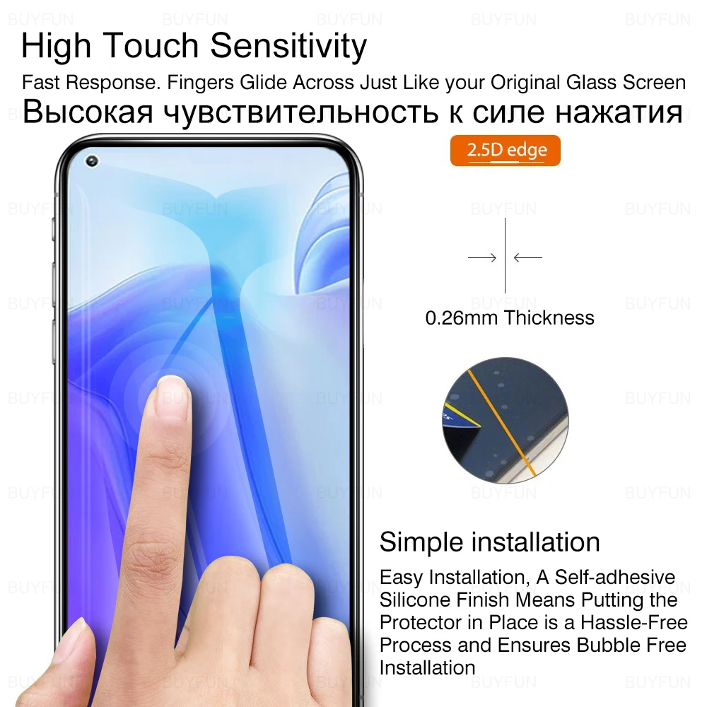 Защитное стекло с полным покрытием для Honor 20 Pro 20e 20S 20pro lite Honor20 Lite E S 4 шт. защитная
