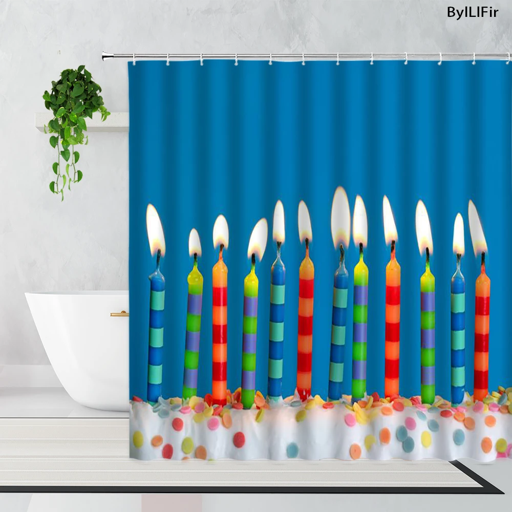 Blue Waterproof Fabric Candle Print Shower Curtains Birthday Party Decor Photography Background Children's Gift Bathroom Curtain 
Blue Waterproof Fabric Candle Print Shower Curtains Birthday Party Decor Photography Background Children's Gift Bathroom Curtain