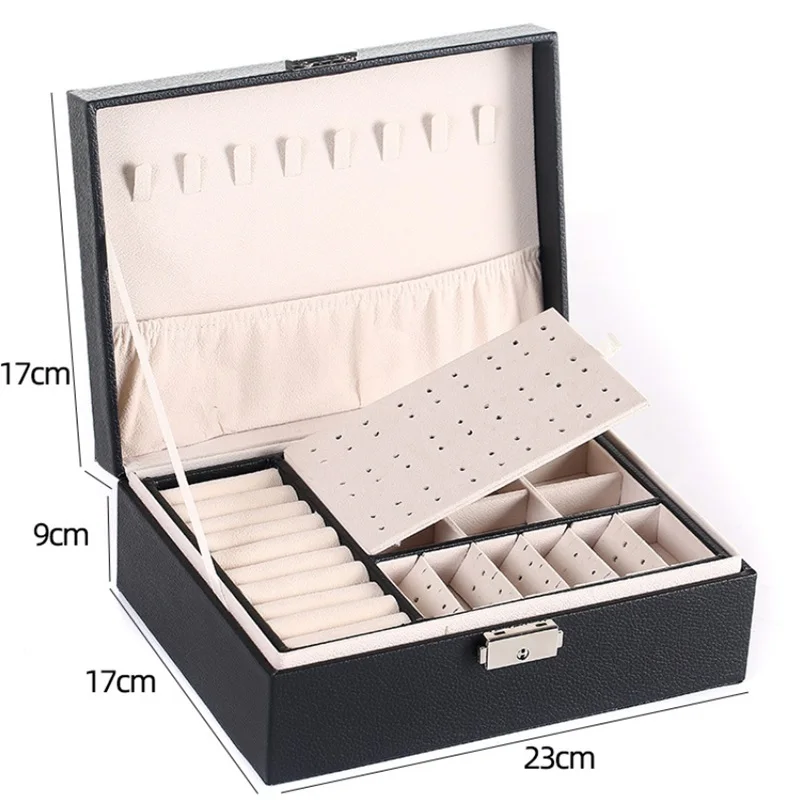 JWWWBOX Jewelry Box Organizer For Women PU Leather Double Layers Necklace Earrings Rings Bracelets Jewelry Storage Box Casket 
JWWWBOX Jewelry Box Organizer For Women PU Leather Double Layers Necklace Earrings Rings Bracelets Jewelry Storage Box Casket