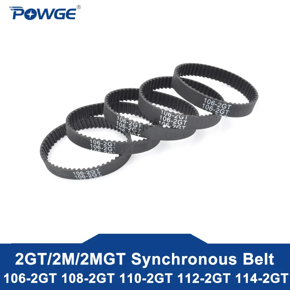 

POWGE GT3 2MGT 2M 2GT Synchronous Timing Belt Pitch Length 106/108/110/112/114 Width 6/9mm Teeth 53 54 55 56 57 in Closed-loop