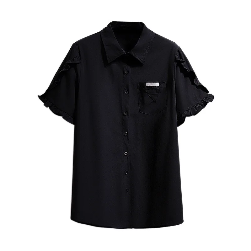 New 2021 Ladies Summer Plus Size Tops For Women Large Short Sleeve Loose Casual Cotton Pocket Black Shirt 3XL 4XL 5XL 6XL 7XL
New 2021 Ladies Summer Plus Size Tops For Women Large Short Sleeve Loose Casual Cotton Pocket Black Shirt 3XL 4XL 5XL 6XL 7XL