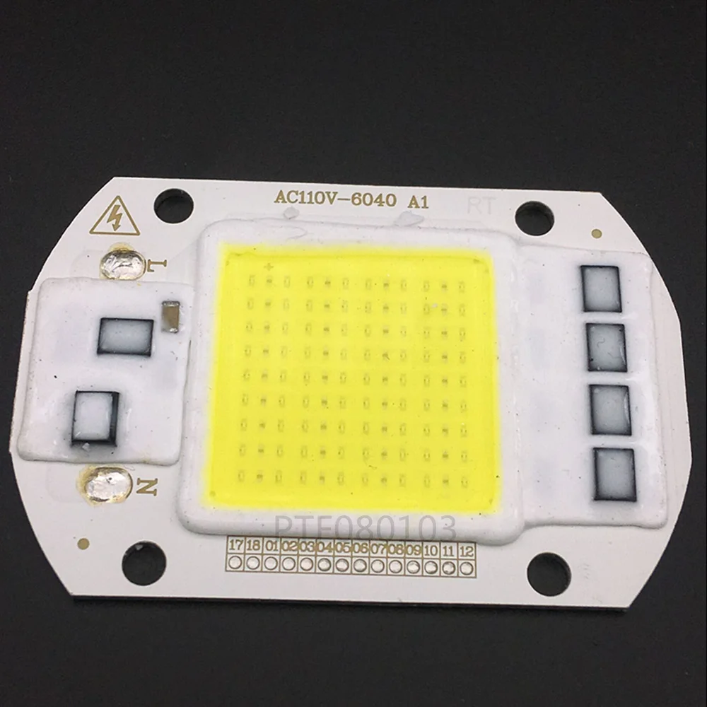 10 шт. светодиодный COB Чип лампочки 50 Вт чип 110 В 220 вход умный IC подходит для DIY