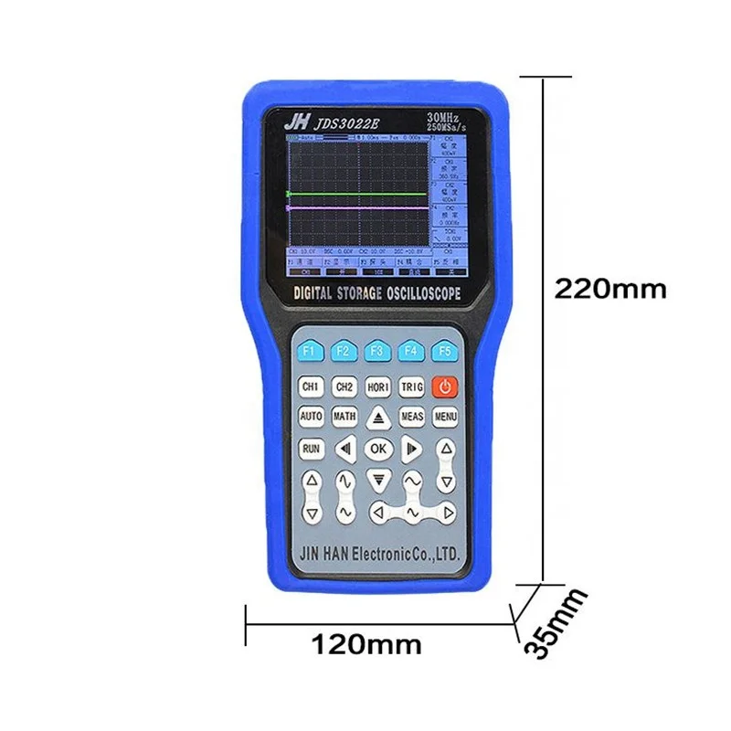 Handheld Digital Storage Oscilloscope 2 channels JDS3022A Digital Multimeter 50Hz-60MHz Double Channel 250MSa/s
Handheld Digital Storage Oscilloscope 2 channels JDS3022A Digital Multimeter 50Hz-60MHz Double Channel 250MSa/s