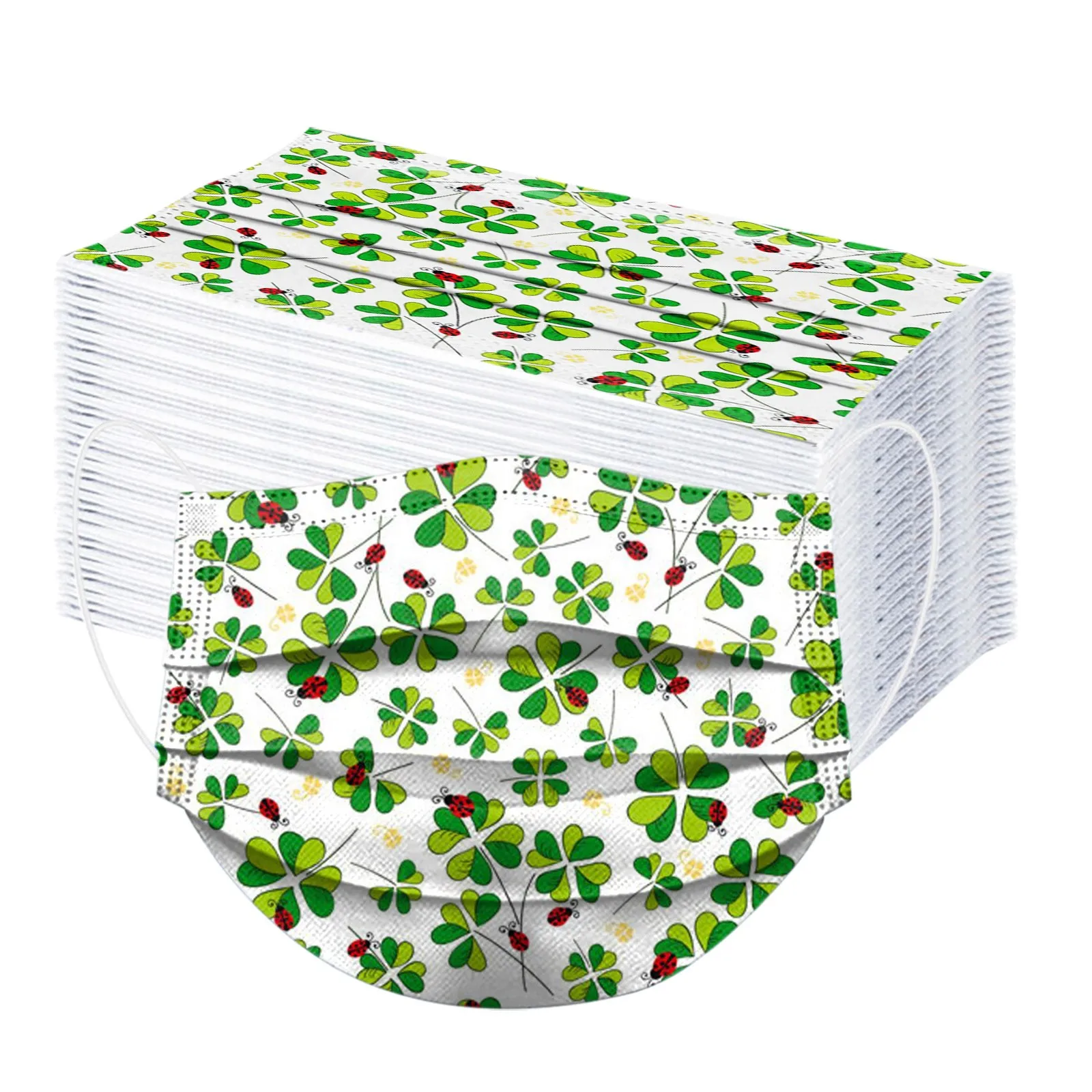 100PCS Unisex Adult Disposable Mask Industrial 3Ply Ear Loop St. Patrick's Day Print Protective Facial Mask Fast Delivery Masque
100PCS Unisex Adult Disposable Mask Industrial 3Ply Ear Loop St. Patrick's Day Print Protective Facial Mask Fast Delivery Masque