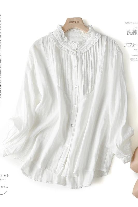 Autumn New Double Cotton Pure Color Long Sleeve Shirt Spring Agaric Edge Collar Joker Basic Leisure The Coat Women
Autumn New Double Cotton Pure Color Long Sleeve Shirt Spring Agaric Edge Collar Joker Basic Leisure The Coat Women