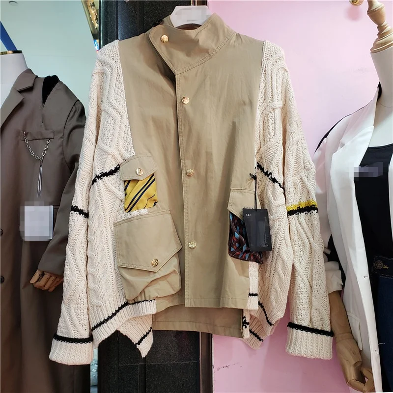 European Style Khaki Jacket Women 2021 Autumn New Female Loose Fashion Patchwork Knitting Pocket Coat Streetwear Casaco Feminino
European Style Khaki Jacket Women 2021 Autumn New Female Loose Fashion Patchwork Knitting Pocket Coat Streetwear Casaco Feminino