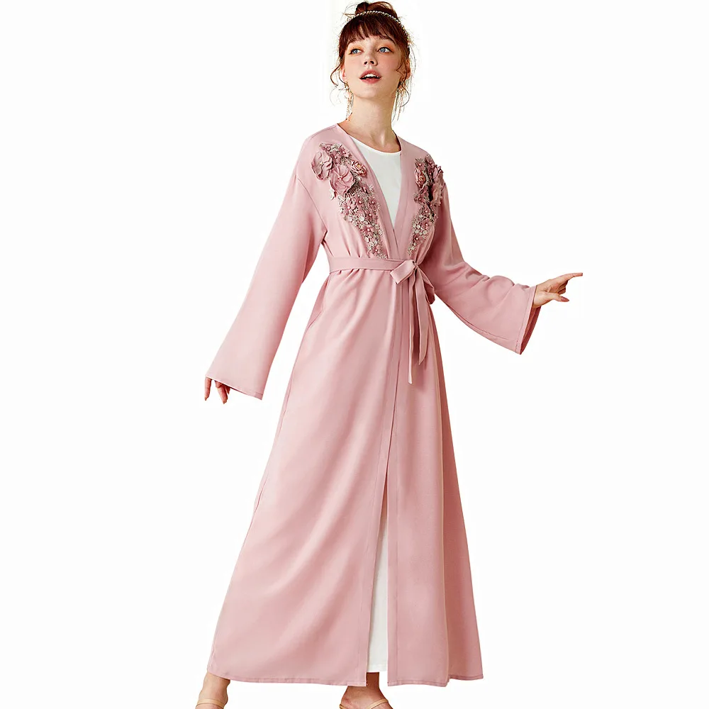 2021 Summer New Middle East Dubai Abaya Pink Handmade Flowers Diamond Middle Eastern Dress Arab Robe Cardigan Open Kimono
2021 Summer New Middle East Dubai Abaya Pink Handmade Flowers Diamond Middle Eastern Dress Arab Robe Cardigan Open Kimono