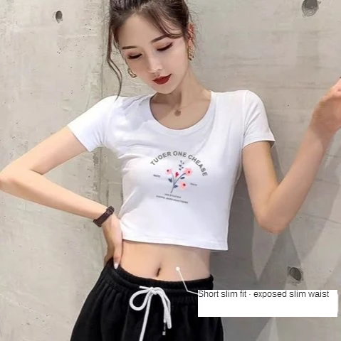 Women's Summer Short Sleeve Clothes Summer New Short Sleeve Women's High Waist Thin T-shirt Women's Versatile White Base Coat
Women's Summer Short Sleeve Clothes Summer New Short Sleeve Women's High Waist Thin T-shirt Women's Versatile White Base Coat