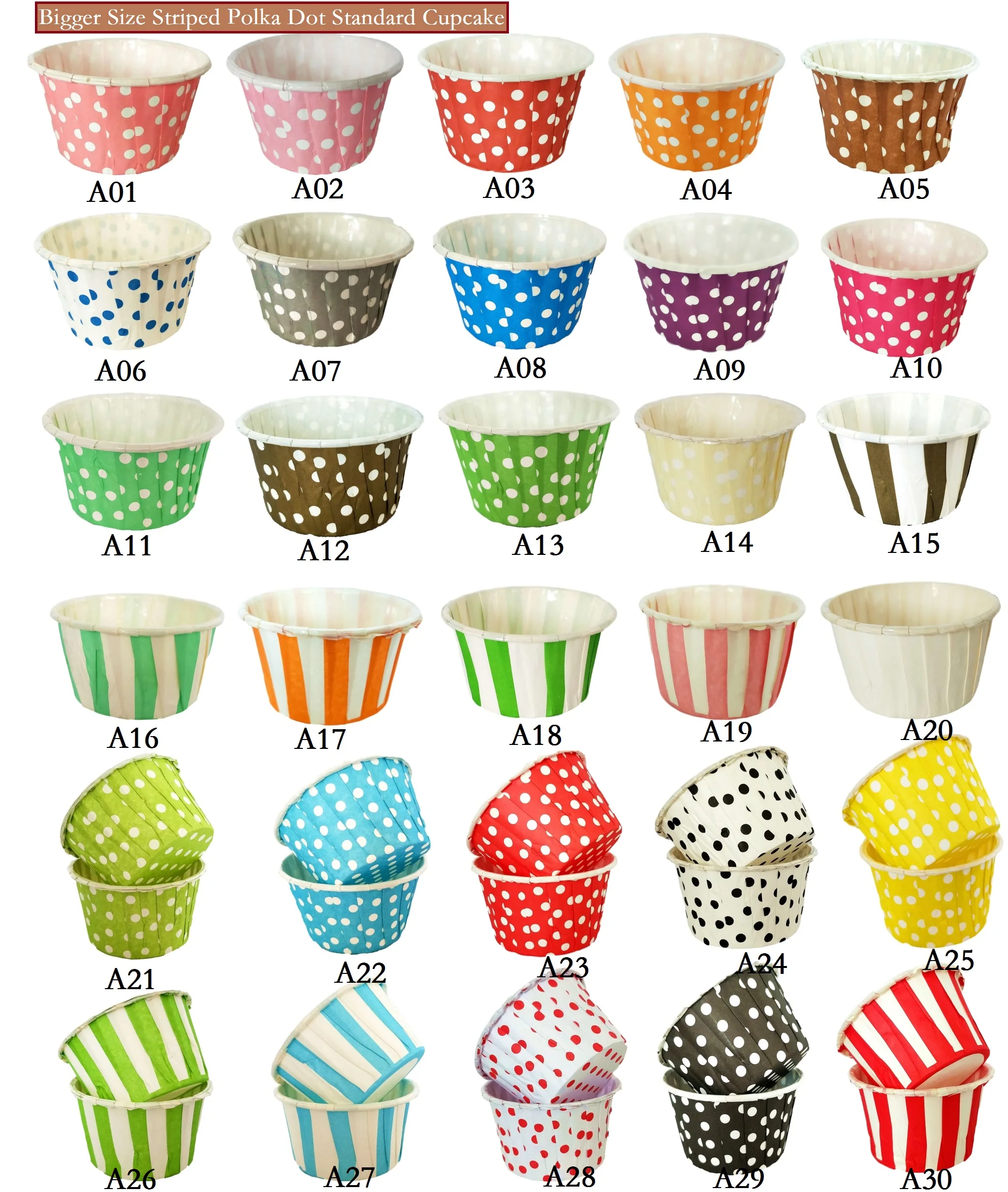 higher quality 50cmx39cm Standard 3.5oz Polka dot Striped Larger Nut Cups Baking Cup Muffins Cupcake Liner Cupcake Wrapper
higher quality 50cmx39cm Standard 3.5oz Polka dot Striped Larger Nut Cups Baking Cup Muffins Cupcake Liner Cupcake Wrapper