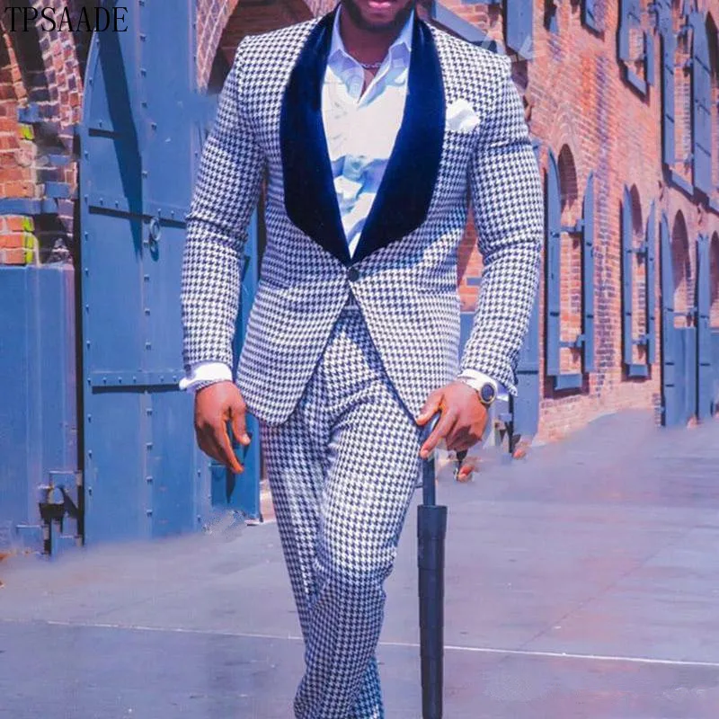 Houndstooth Two Pieces Men Suits Shawl Lapel Blazer Jacket Men Suits For Wedding Prom Suits Jacket+Pant Male Coat Pant
Houndstooth Two Pieces Men Suits Shawl Lapel Blazer Jacket Men Suits For Wedding Prom Suits Jacket+Pant Male Coat Pant