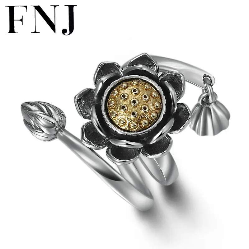 FNJ Rotatable Lotus Ring 925 Silver Original S925 Sterling Silver Rings for Women Jewelry USA Size 5-7.5 Good Luck Flower
FNJ Rotatable Lotus Ring 925 Silver Original S925 Sterling Silver Rings for Women Jewelry USA Size 5-7.5 Good Luck Flower
