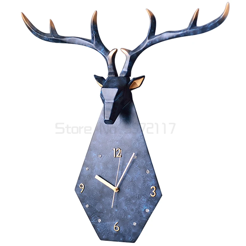 

Nordic style deer wall clock modern simple ornament resin decorative gift silent second sweeping movement