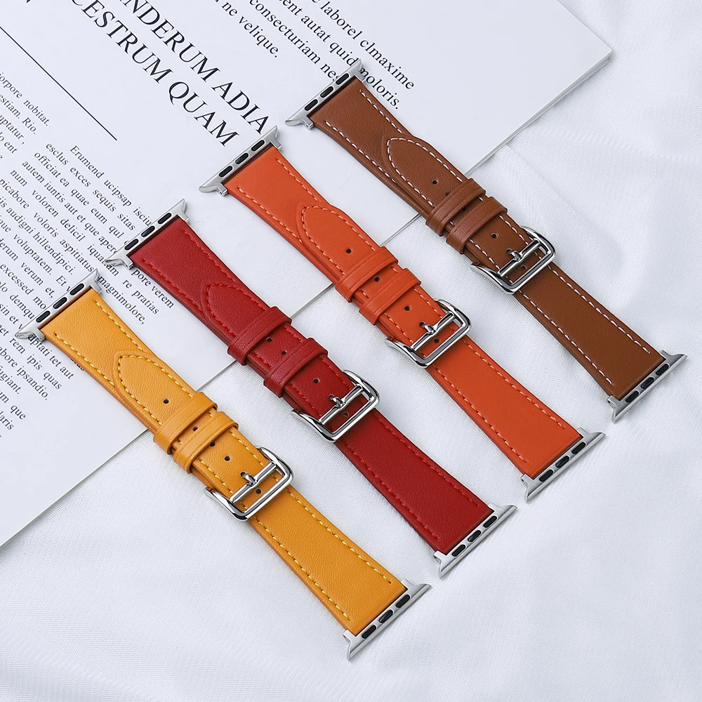 Single ring Leather Strap suitablefor iWatch 38mm 42mm Susiness sports band Suitable for Apple Watch 40mm 44mm Series 123456 SE
Single ring Leather Strap suitablefor iWatch 38mm 42mm Susiness sports band Suitable for Apple Watch 40mm 44mm Series 123456 SE