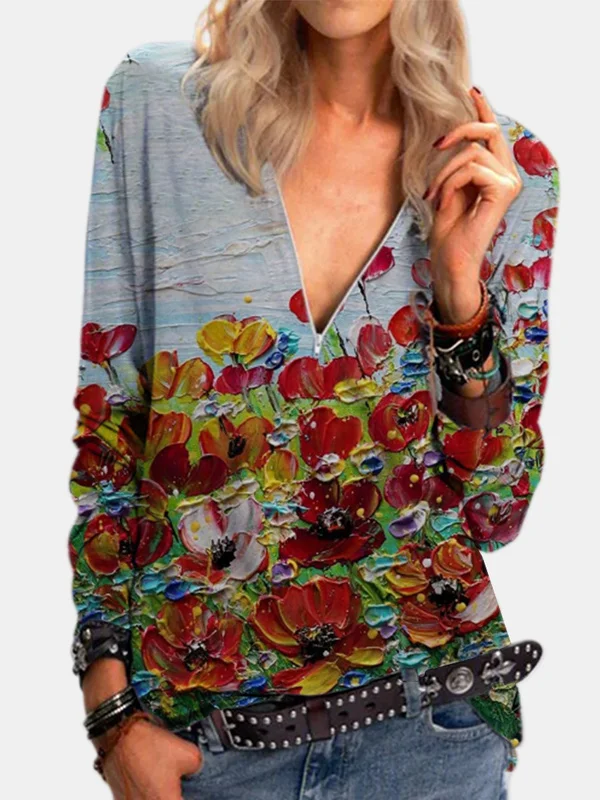 Women Jumpers mid Sleeve loose blouse casual ladies V-neck Tops pullovers Tee shirts Woman summer flowers Blazers female C0469
Women Jumpers mid Sleeve loose blouse casual ladies V-neck Tops pullovers Tee shirts Woman summer flowers Blazers female C0469